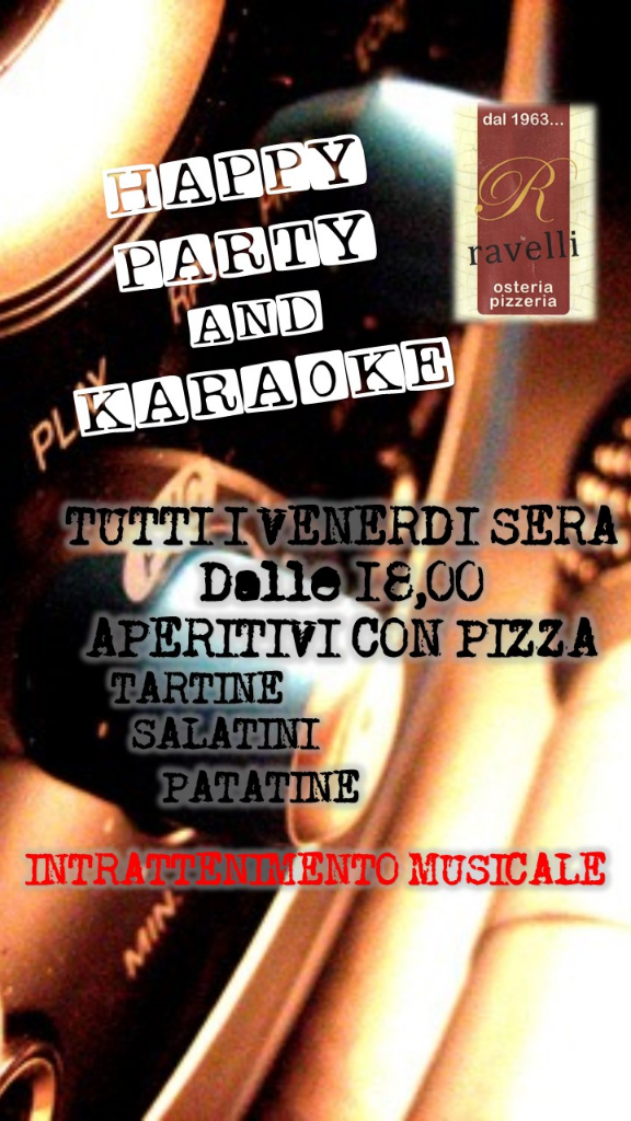 TUTTI I VENERDI!!!!  HAPPY HOURS CON KARAOKE!!!!!